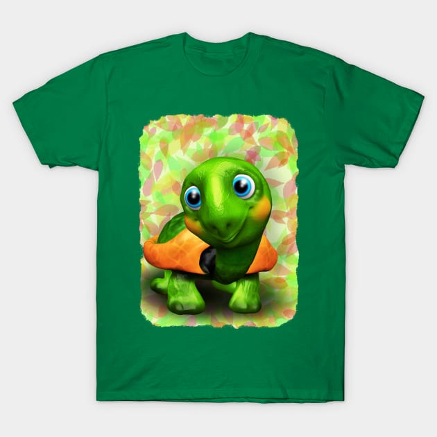 Green Turtle Baby 3D T-Shirt by BluedarkArt